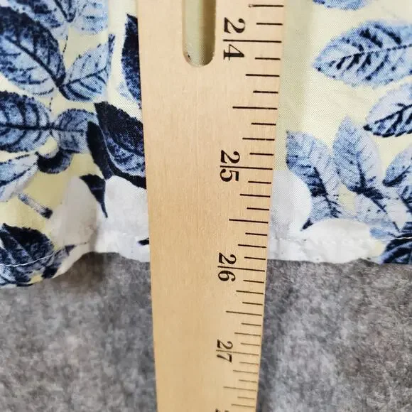 J. Jill Top Womens Medium Popover Floral Wide Sleeve Tunic V-Neck Tassel Tie - Picture 10 of 11